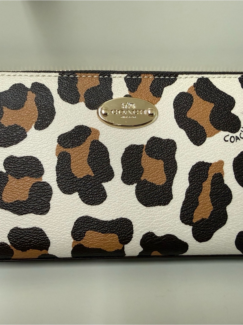 Coach Leopard-Print Leather Wallet - White, Brown, Black